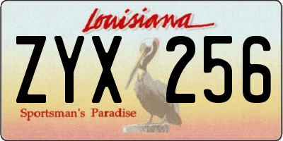 LA license plate ZYX256