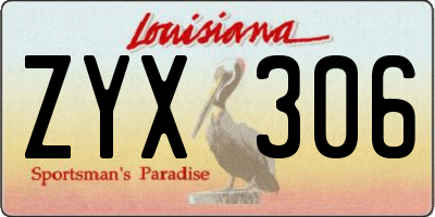 LA license plate ZYX306