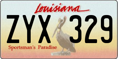 LA license plate ZYX329