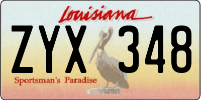 LA license plate ZYX348