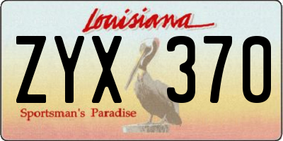LA license plate ZYX370