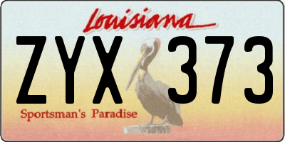 LA license plate ZYX373
