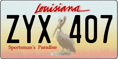 LA license plate ZYX407