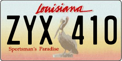 LA license plate ZYX410