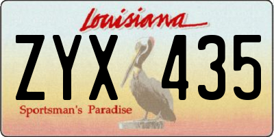 LA license plate ZYX435