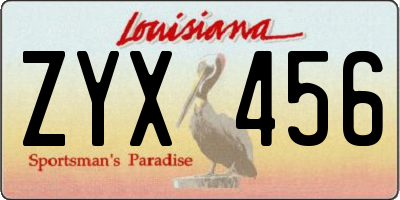 LA license plate ZYX456