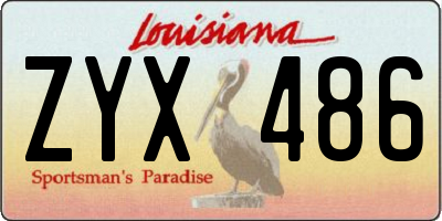 LA license plate ZYX486