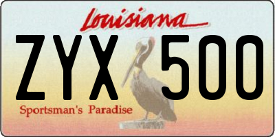 LA license plate ZYX500