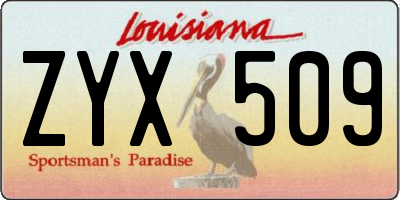 LA license plate ZYX509