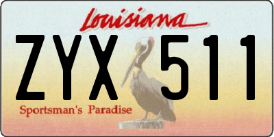 LA license plate ZYX511