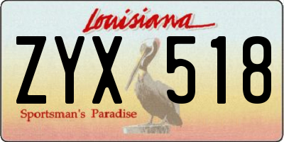 LA license plate ZYX518