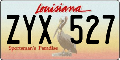 LA license plate ZYX527