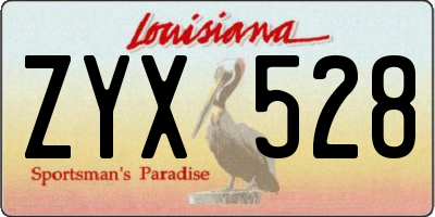 LA license plate ZYX528