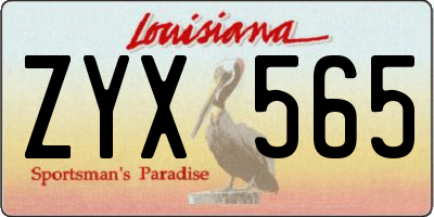 LA license plate ZYX565