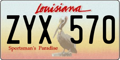 LA license plate ZYX570