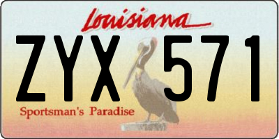 LA license plate ZYX571
