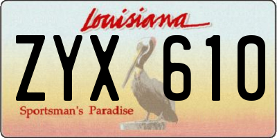 LA license plate ZYX610