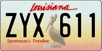 LA license plate ZYX611