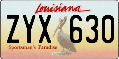 LA license plate ZYX630
