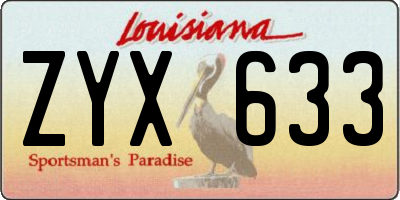 LA license plate ZYX633