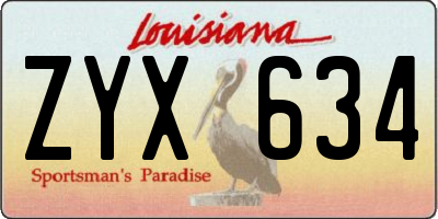 LA license plate ZYX634