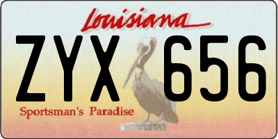 LA license plate ZYX656