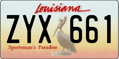 LA license plate ZYX661