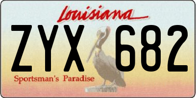 LA license plate ZYX682
