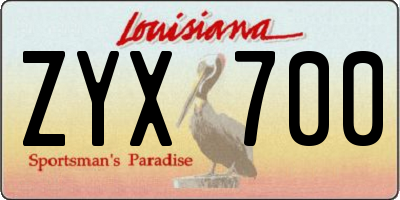 LA license plate ZYX700