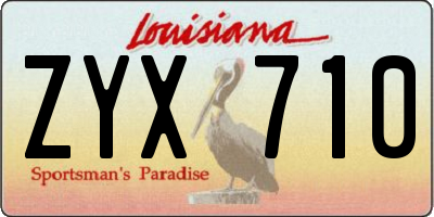 LA license plate ZYX710