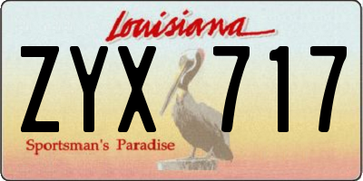 LA license plate ZYX717