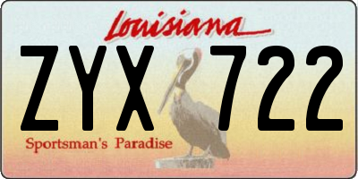 LA license plate ZYX722