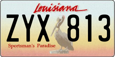 LA license plate ZYX813