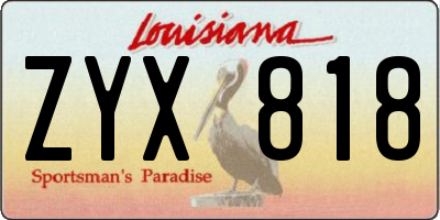 LA license plate ZYX818