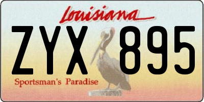 LA license plate ZYX895