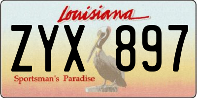 LA license plate ZYX897