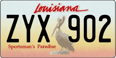 LA license plate ZYX902