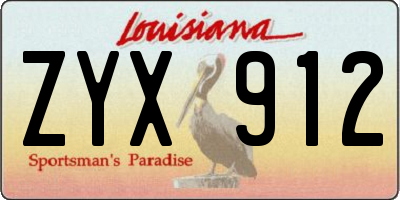 LA license plate ZYX912