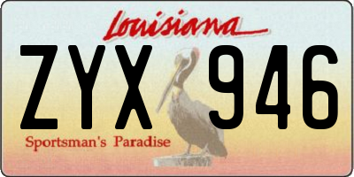 LA license plate ZYX946