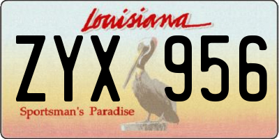 LA license plate ZYX956