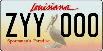 LA license plate ZYY000