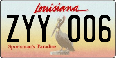 LA license plate ZYY006