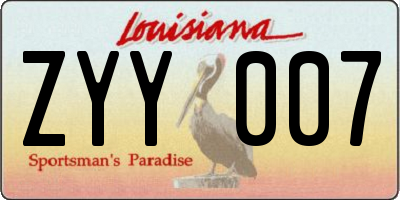 LA license plate ZYY007