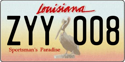 LA license plate ZYY008