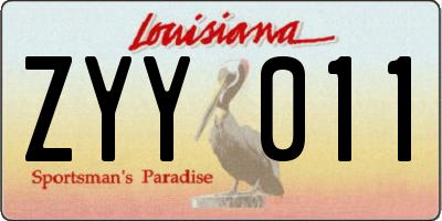 LA license plate ZYY011