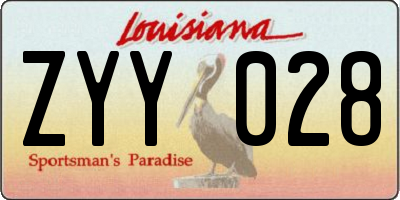 LA license plate ZYY028