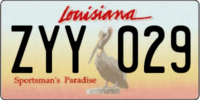 LA license plate ZYY029