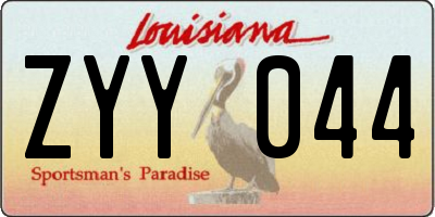 LA license plate ZYY044