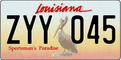 LA license plate ZYY045