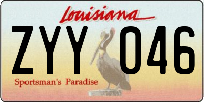 LA license plate ZYY046